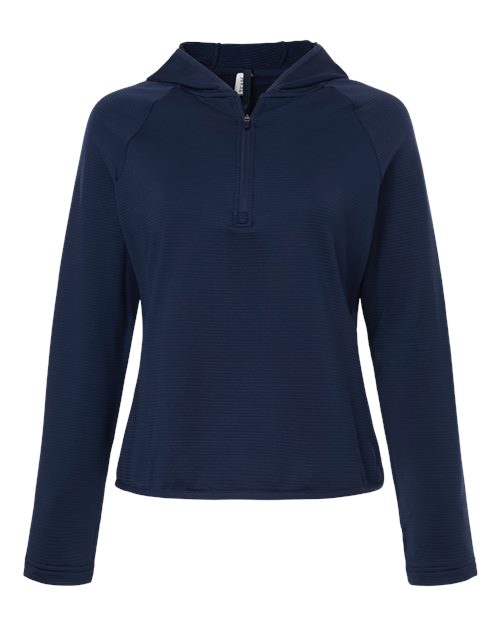 Team 365 TT200W Women's Qualify Quarter-Zip Hooded Pullover - Sport Dark Navy