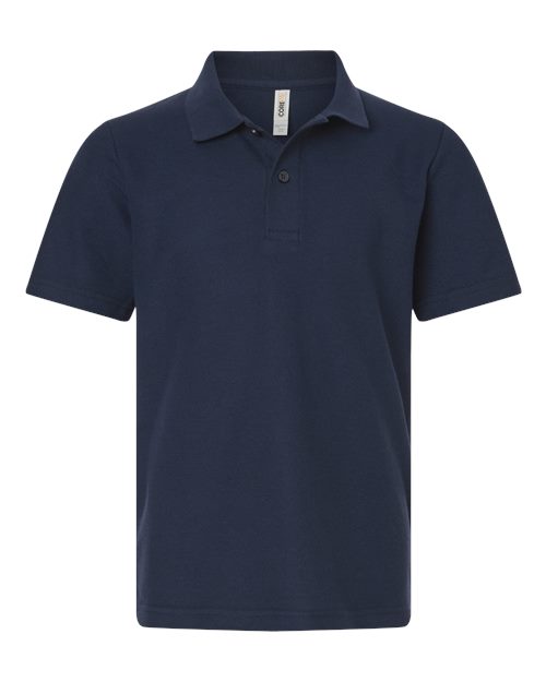 CORE365 CE106Y Youth Resolve CVC Performance Pique Polo - Classic Navy