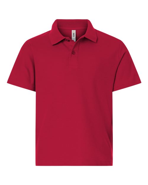 CORE365 CE106Y Youth Resolve CVC Performance Pique Polo - Classic Red