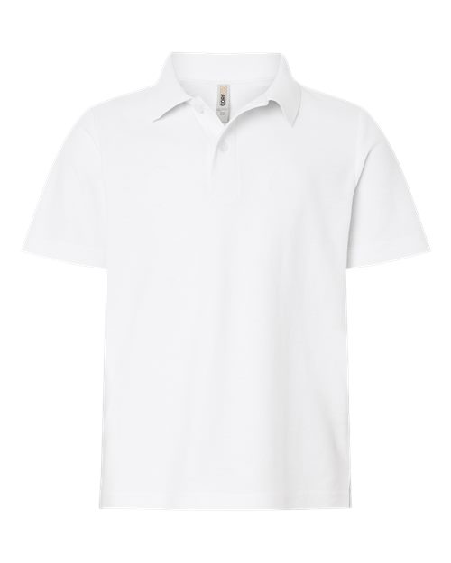 CORE365 CE106Y Youth Resolve CVC Performance Pique Polo - White