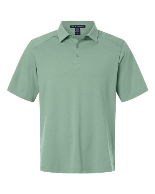 Devon & Jones DG102 Men's Seaton Pebble Textured Polo - Balsam Green