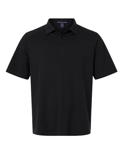 Devon & Jones DG102 Men's Seaton Pebble Textured Polo - Black