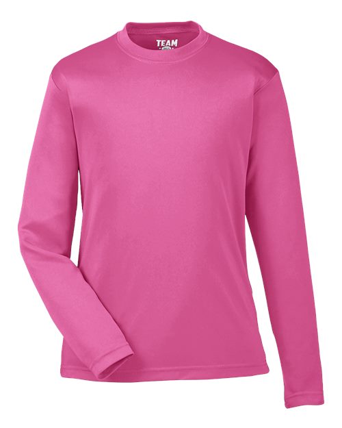 Team 365 TT11YL Youth Zone Performance Long Sleeve T-Shirt - Sport Charity Pink