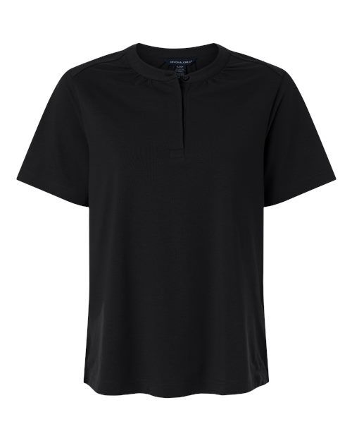 Devon & Jones DG102W Women's Seaton Pebble Textured Polo - Black