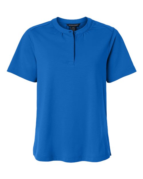 Load image into Gallery viewer, Devon &amp; Jones DG102W Women's Seaton Pebble Textured Polo - French Blue
