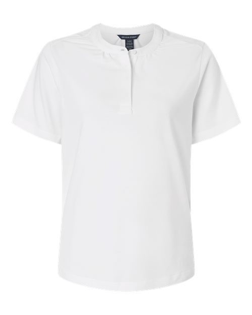 Devon & Jones DG102W Women's Seaton Pebble Textured Polo - White