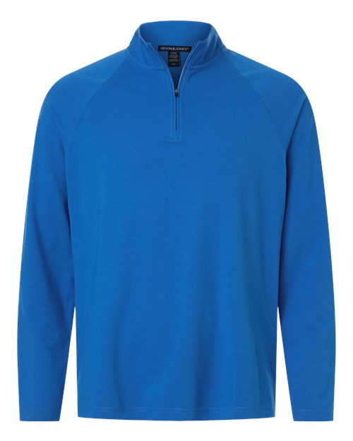 Devon & Jones DG402 Men's Seaton Pebble Textured Quarter-Zip Pullover - French Blue