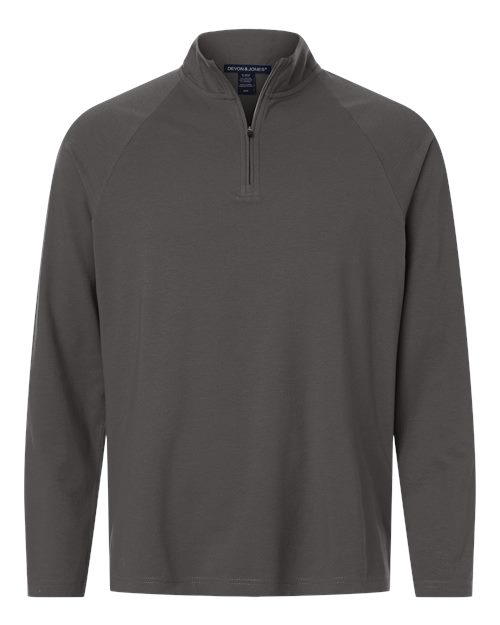 Devon & Jones DG402 Men's Seaton Pebble Textured Quarter-Zip Pullover - Graphite