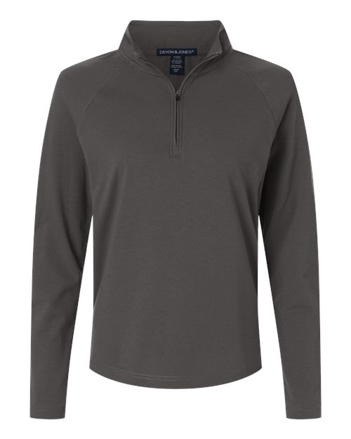 Devon & Jones DG402W Women's Seaton Pebble Textured Quarter-Zip Pullover - Graphite