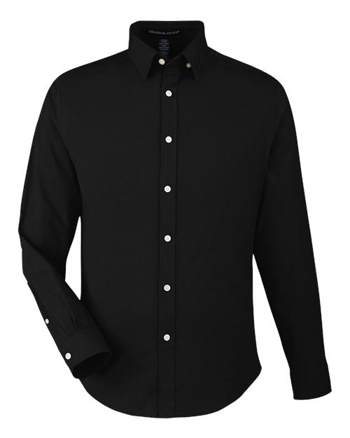 Devon & Jones DG505 Men's CrownLux Performance® Spencer Poplin Dress Shirt - Black