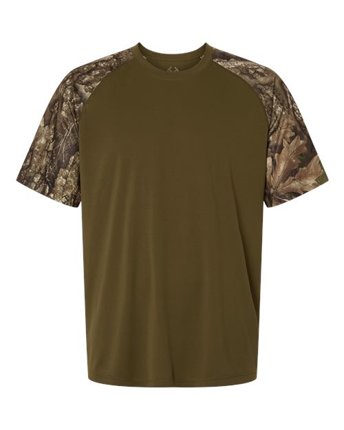 Load image into Gallery viewer, RealTree RT2103 Unisex Realtree® Performance Colorblock T-Shirt - Camo/ Green
