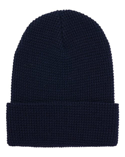 Load image into Gallery viewer, YP Classics 2501KC Waffle Cuffed Knit Beanie - Navy
