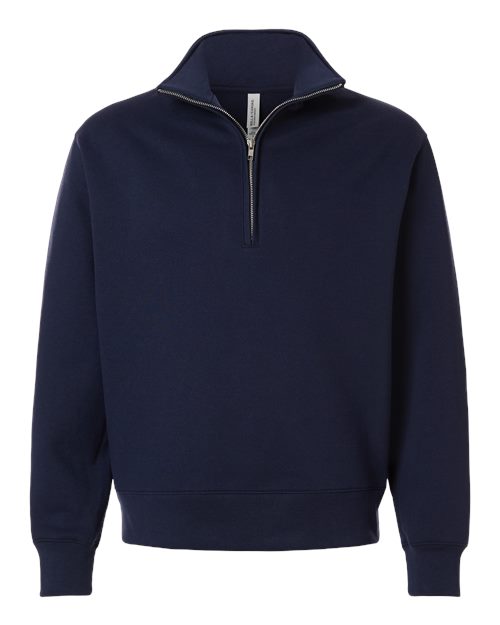 BELLA + CANVAS 4740 Unisex 10 oz Quarter-Zip Pullover Sweatshirt - Navy