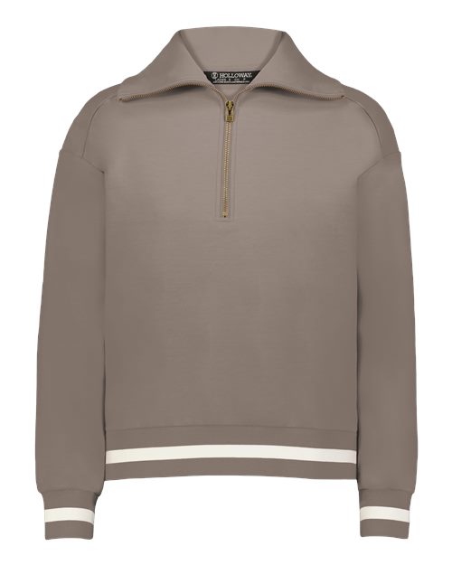 Load image into Gallery viewer, Holloway 223782 Women's Heritage Prep Quarter-Zip Pullover - Mink/ Vanilla
