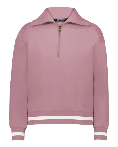 Load image into Gallery viewer, Holloway 223782 Women's Heritage Prep Quarter-Zip Pullover - Rosewood/ Vanilla

