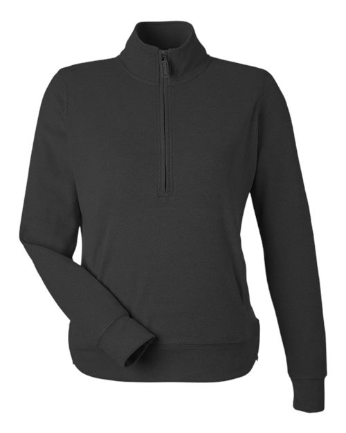 J. America 8762 Women's Element Fleece Quarter-Zip Sweatshirt - Black