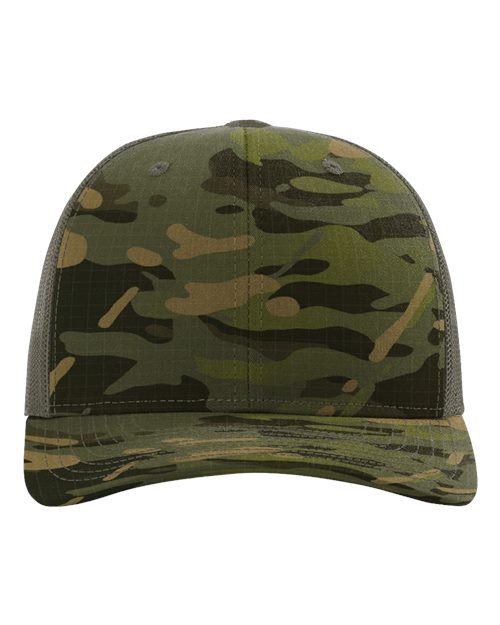 Richardson 112PT Printed Tactical Trucker Cap - Multicam Tropic/ Loden Green
