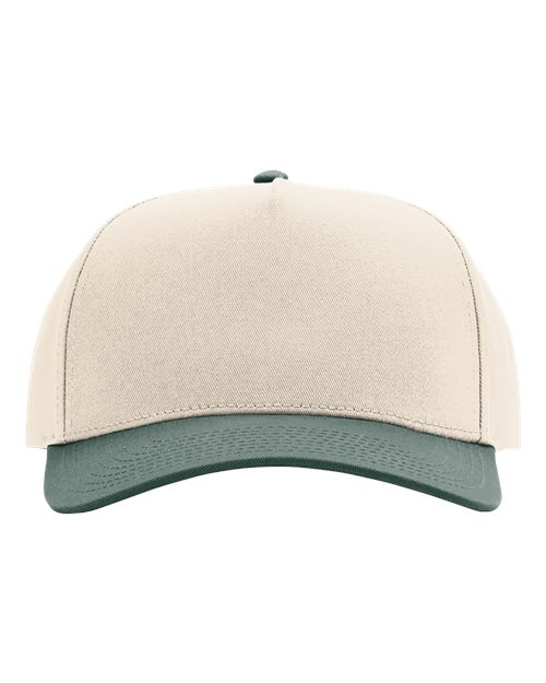 Richardson 323FPC Full Fabric Five-Panel Champ Cap - Cream/ Dark Green