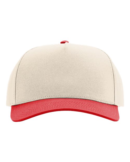 Richardson 323FPC Full Fabric Five-Panel Champ Cap - Cream/ Red
