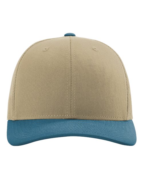 Load image into Gallery viewer, Richardson 112 Snapback Trucker Cap - Khaki/ Legion Blue CMB
