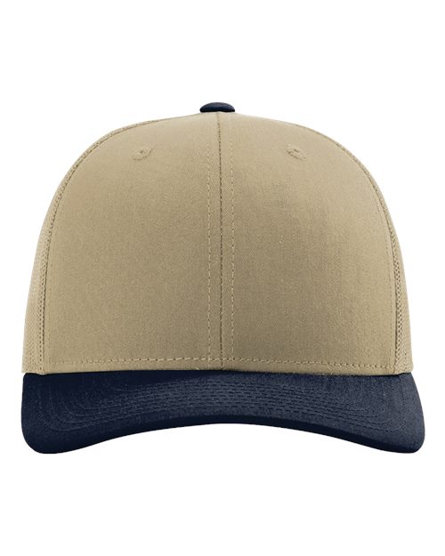 Richardson 112 Snapback Trucker Cap - Khaki/ Navy CMB