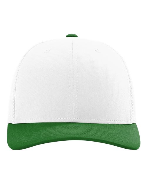 Load image into Gallery viewer, Richardson 112 Snapback Trucker Cap - White/ Kelly Green CMB
