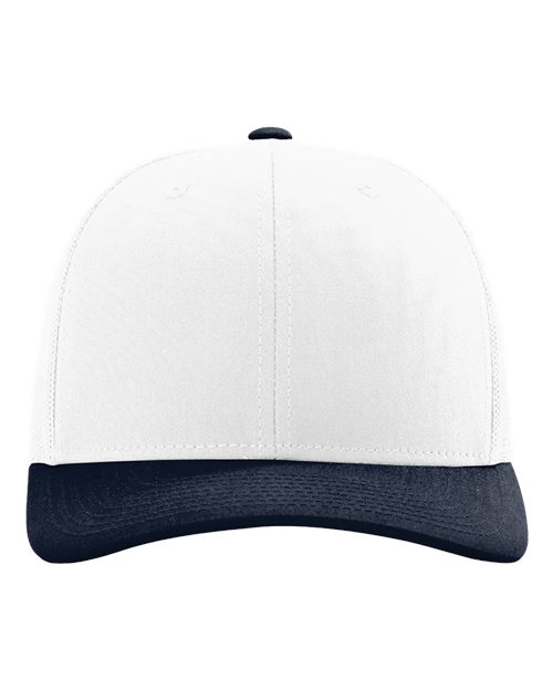 Load image into Gallery viewer, Richardson 112 Snapback Trucker Cap - White/ Navy CMB
