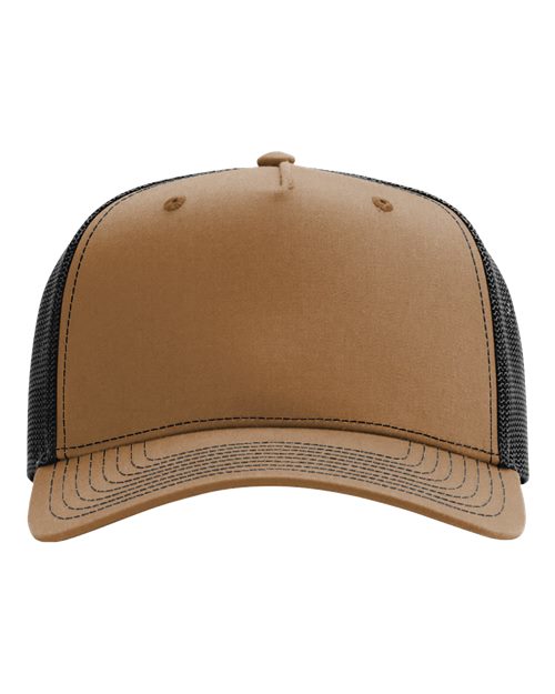 Load image into Gallery viewer, Richardson 112FPC Five-Panel Champ Trucker Cap - Caramel/ Black
