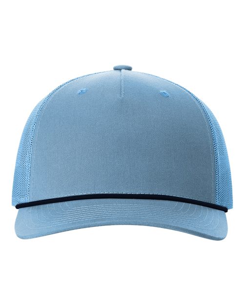 Richardson 112FPR Five-Panel Trucker Rope Cap - Columbia Blue/ Navy
