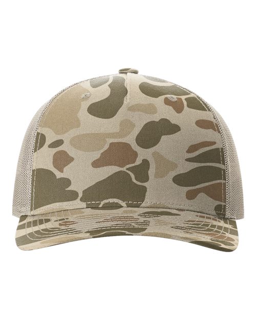 Richardson 112PFP Printed Five-Panel Trucker Cap - Harvest Duck Camo/ Light Tan