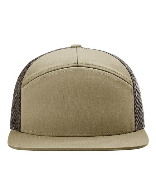 Load image into Gallery viewer, Richardson 168 Seven-Panel Trucker Cap - Pale Khaki/ Brown
