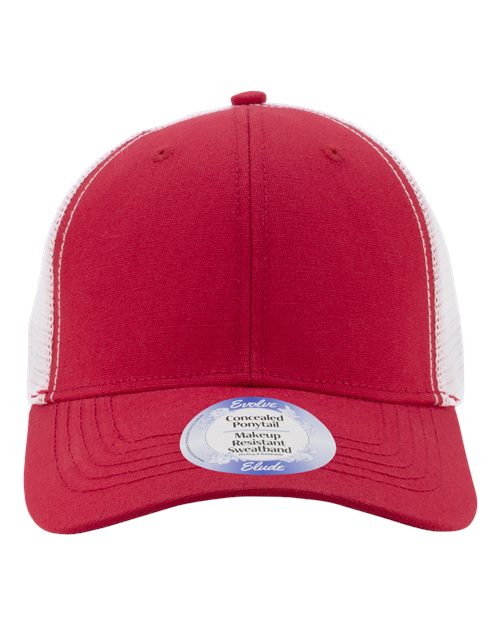 Infinity Her CHARLIE Women's Modern Trucker Cap - Red/ White