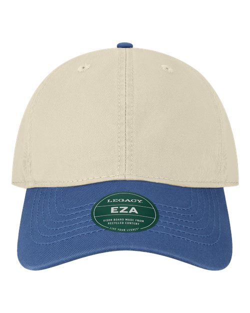 Load image into Gallery viewer, LEGACY EZA Relaxed Twill Dad Hat - Stone/ Royal Blue

