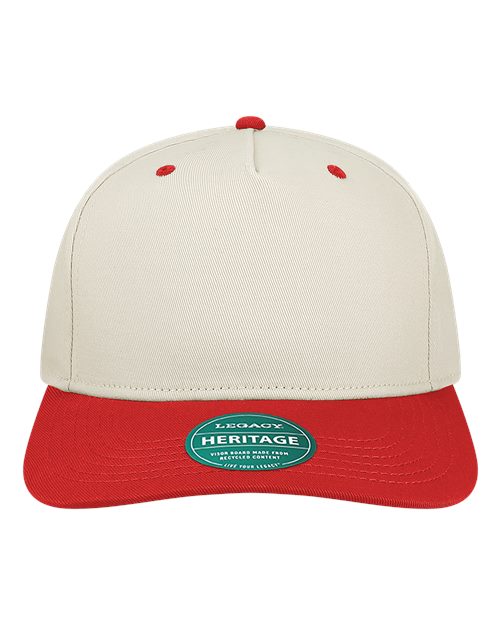 LEGACY HTA Heritage Twill Cap - Stone/ Scarlet Red