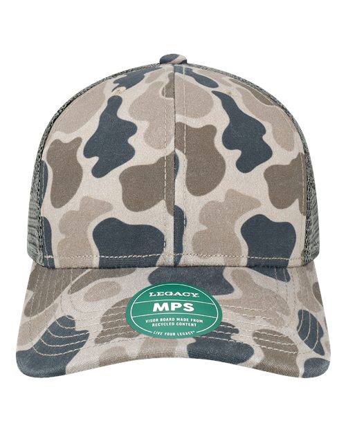 Load image into Gallery viewer, LEGACY MPS Mid-Pro Snapback Trucker Cap - Grey Duck Camo/ Grey

