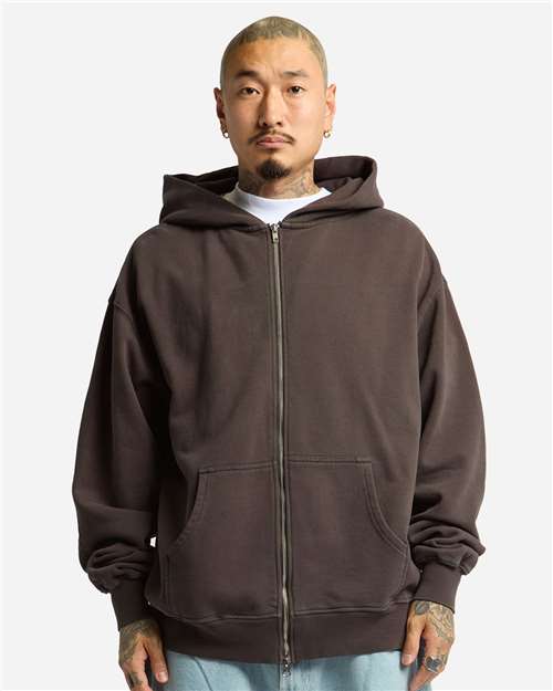 Unisex Max Heavy Garment-Dyed Full-Zip Hooded Sweatshirt - Shadow