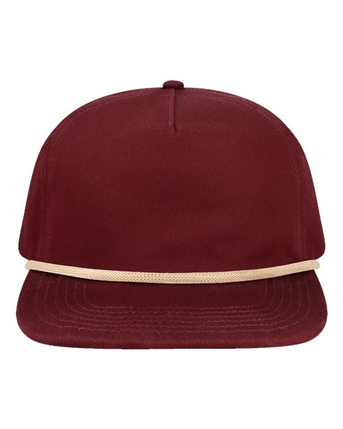 LOCALE WILSON Five-Panel Rope Cap - Burgundy/ Cream