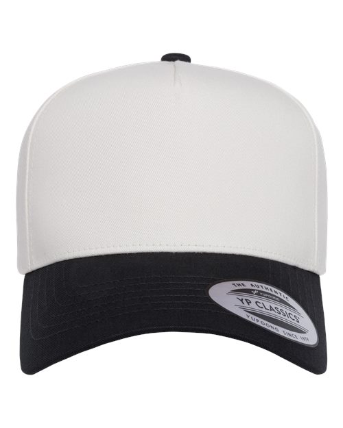 YP Classics 5079 Retro Cotton Blend Snapback Cap - Black/ White/ White