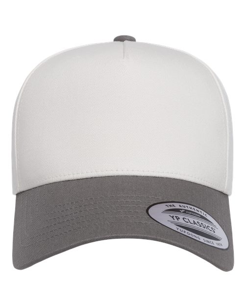 YP Classics 5079 Retro Cotton Blend Snapback Cap - Grey/ White/ White