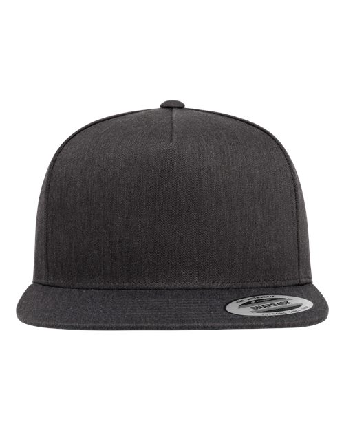 YP Classics 6007 Five-Panel Cotton Twill Snapback Cap - Dark Heather Grey