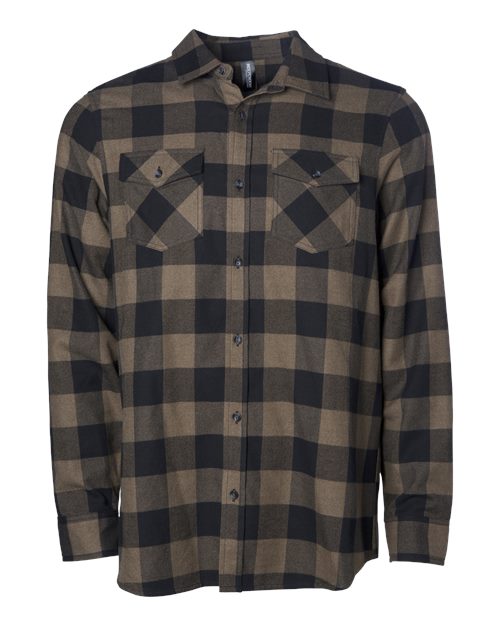 Load image into Gallery viewer, Independent Trading Co. EXP50F Unisex Flannel Shirt - Brown/ Black

