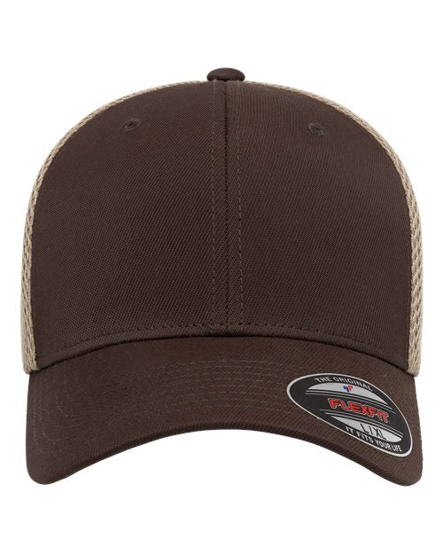 Flexfit 6533 Ultrafiber Mesh Cap - Brown/ Khaki