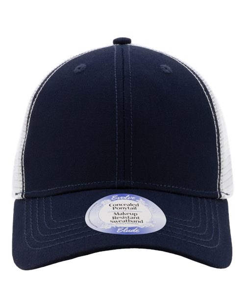 Load image into Gallery viewer, Infinity Her CHARLIE Women's Modern Trucker Cap - Dark Navy/ White
