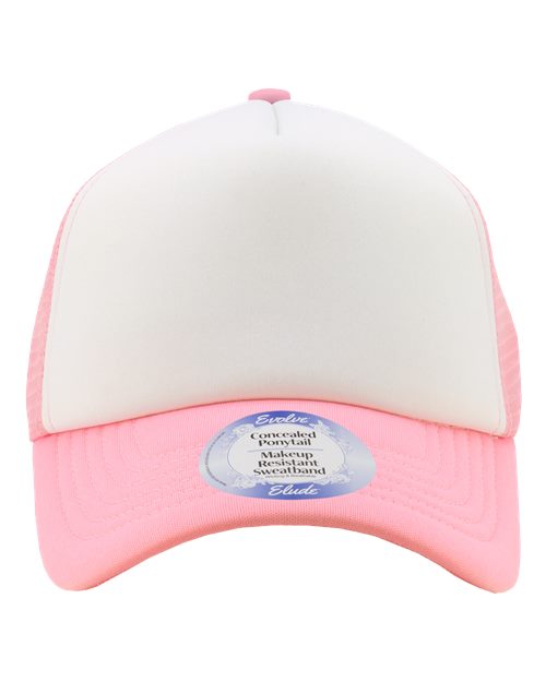 Infinity Her ROSIE Women's Foam Trucker Cap - White/ Candy Pink/ Polka Dots