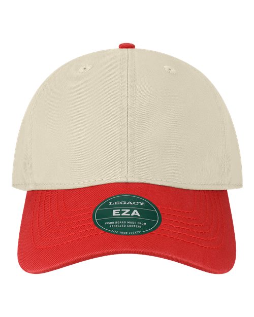 Load image into Gallery viewer, LEGACY EZA Relaxed Twill Dad Hat - Stone/ Scarlet Red
