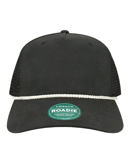 Load image into Gallery viewer, LEGACY ROADIE Five-Panel Adjustable Cap - Black/ White
