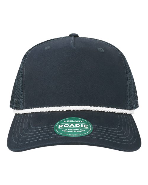 Load image into Gallery viewer, LEGACY ROADIE Five-Panel Adjustable Cap - Navy/ White
