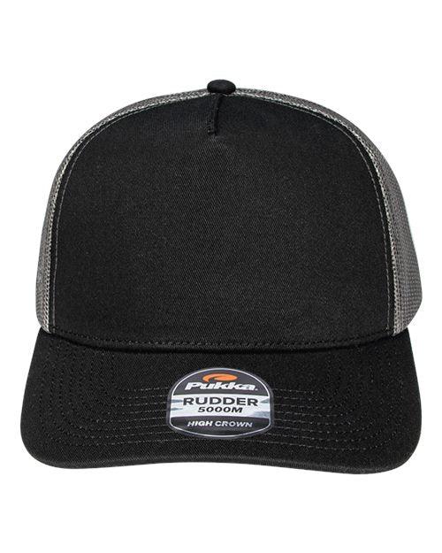 Pukka 5000M Rudder Five-Panel Cap - Black/ Charcoal