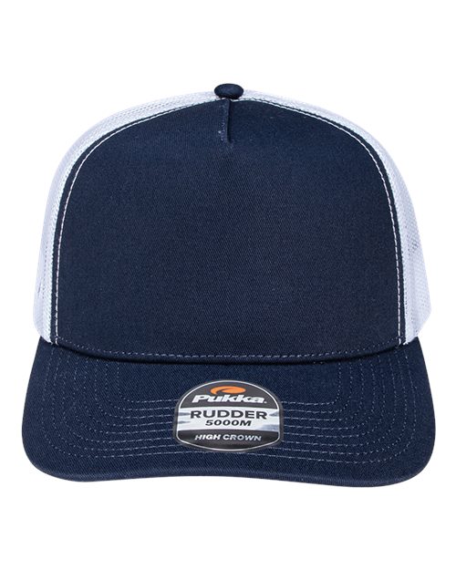 Load image into Gallery viewer, Pukka 5000M Rudder Five-Panel Cap - Navy/ White
