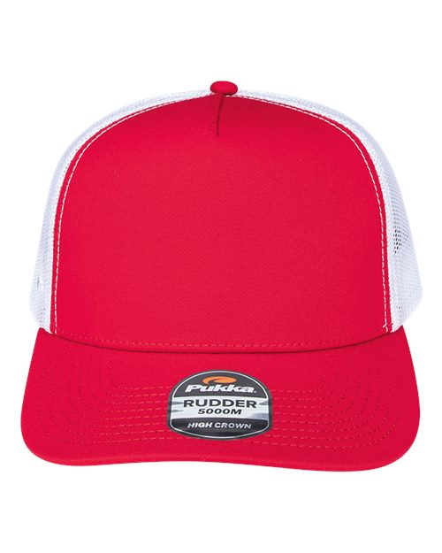 Load image into Gallery viewer, Pukka 5000M Rudder Five-Panel Cap - Red/ White

